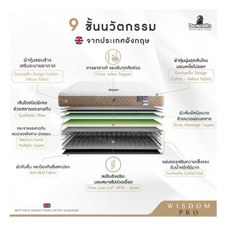 ที่นอน 3.5 ฟุต DUNLOPILLO WISDOM PRO พร้อมหมอนหนุน 1 ชิ้น_5