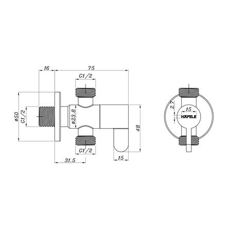 สต๊อปวาล์ว 2 ทาง HAFELE 495.60.834_1