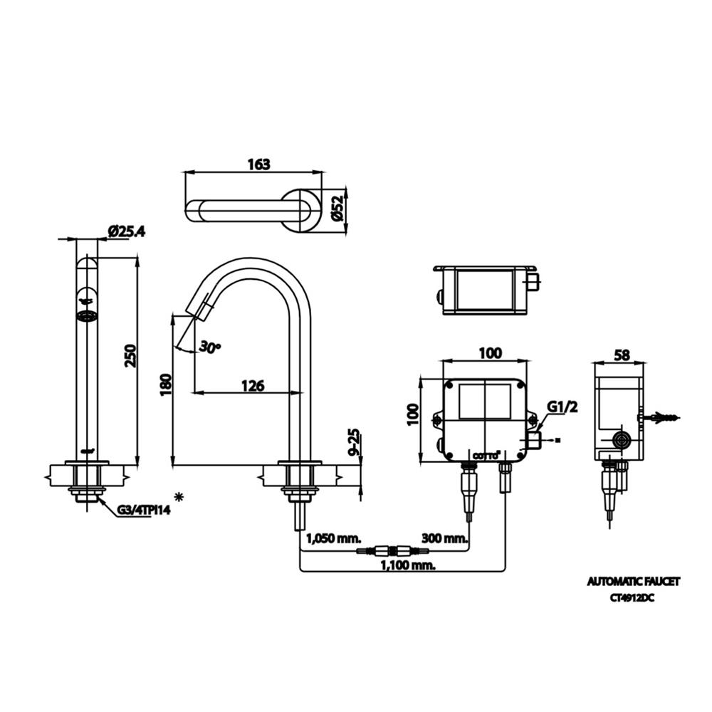 ก๊อกเดี่ยวอ่างล้างหน้าอัตโนมัติ COTTO CT4912DC สีโครม