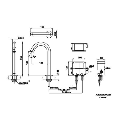 ก๊อกเดี่ยวอ่างล้างหน้าอัตโนมัติ COTTO CT4912DC สีโครม_1