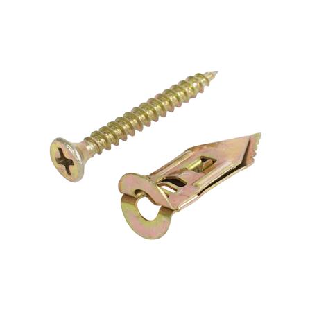 พุ๊กยิปซั่มปีกผีเสื้อ+สกรู DEXZON 12x30 มม. (แพ็ก 10 ชิ้น)_0