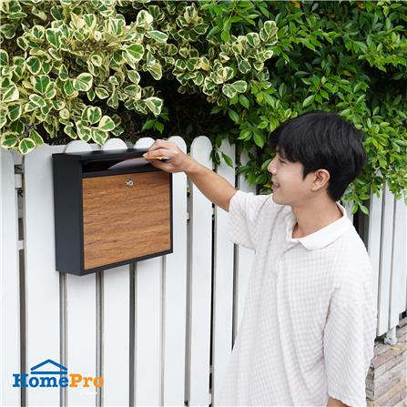 ตู้จดหมาย D MAIL BOX AMIN สีดำ/ลายไม้_6
