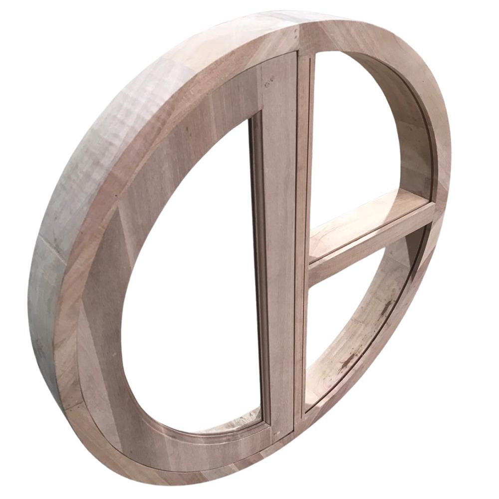 วงกบหน้าต่างโค้ง ไม้เนื้อแข็ง N999 MM03-O 80x80 ซม. สีธรรมชาติ