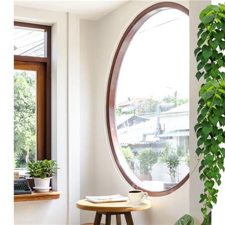 วงกบหน้าต่างโค้ง ไม้เนื้อแข็ง N999 MM01 100x100 ซม. สีธรรมชาติ_3