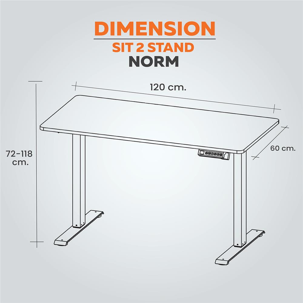 โต๊ะปรับระดับไฟฟ้า ERGOTREND SIT 2 STAND NORM 120 ซม. สีดำ