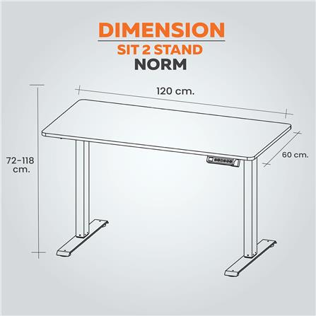 โต๊ะปรับระดับไฟฟ้า ERGOTREND SIT 2 STAND NORM 120 ซม. สีดำ_10