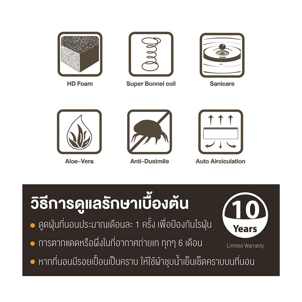 ที่นอน 6 ฟุต WOODFIELD W-5590 พร้อมหมอนหนุน 2 ชิ้น