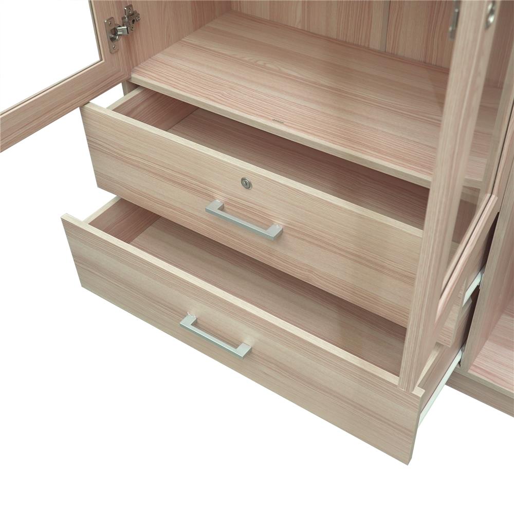 ตู้โชว์ 2 บานเปิด พร้อมลิ้นชัก FURDINI MOTIF 118 ซม. สี PINEOAK