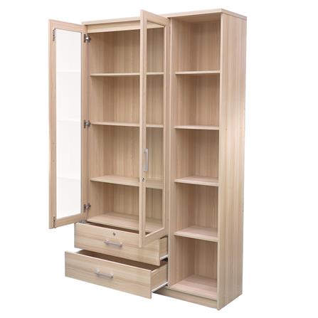 ตู้โชว์ 2 บานเปิด พร้อมลิ้นชัก FURDINI MOTIF 118 ซม. สี PINEOAK_1