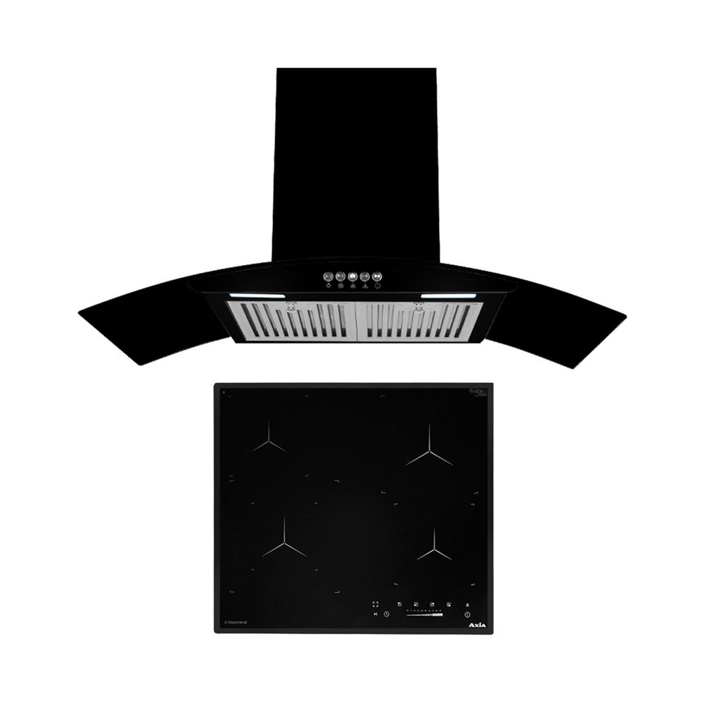 เตาฝัง+เครื่องดูดควัน AXIA C-TOUCH 60 4Z + HERO KNIGHT 90