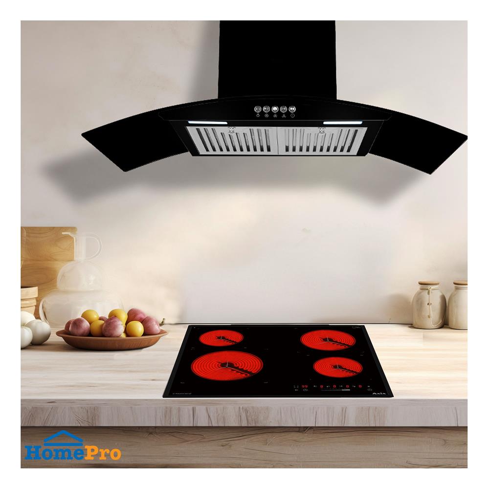 เตาฝัง+เครื่องดูดควัน AXIA C-TOUCH 60 4Z + HERO KNIGHT 90