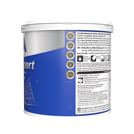 สีน้ำทาภายนอกและภายใน ชนิดกึ่งเงา TOA SHIELD EXPERT SUPERIOR PREMIUM 2 IN 1 BASE A สีขาว 1 แกลลอน_2