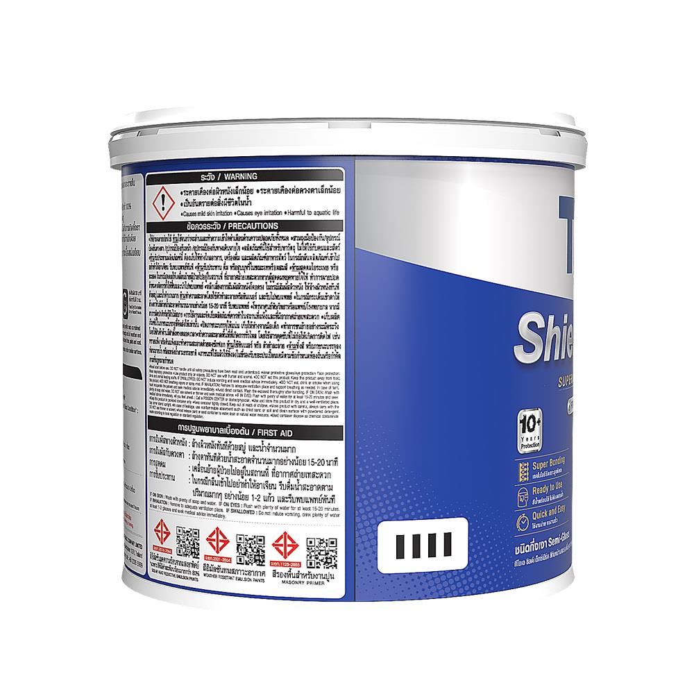 สีน้ำทาภายนอกและภายใน ชนิดกึ่งเงา TOA SHIELD EXPERT SUPERIOR PREMIUM 2 IN 1 BASE B สีขาว 1 แกลลอน