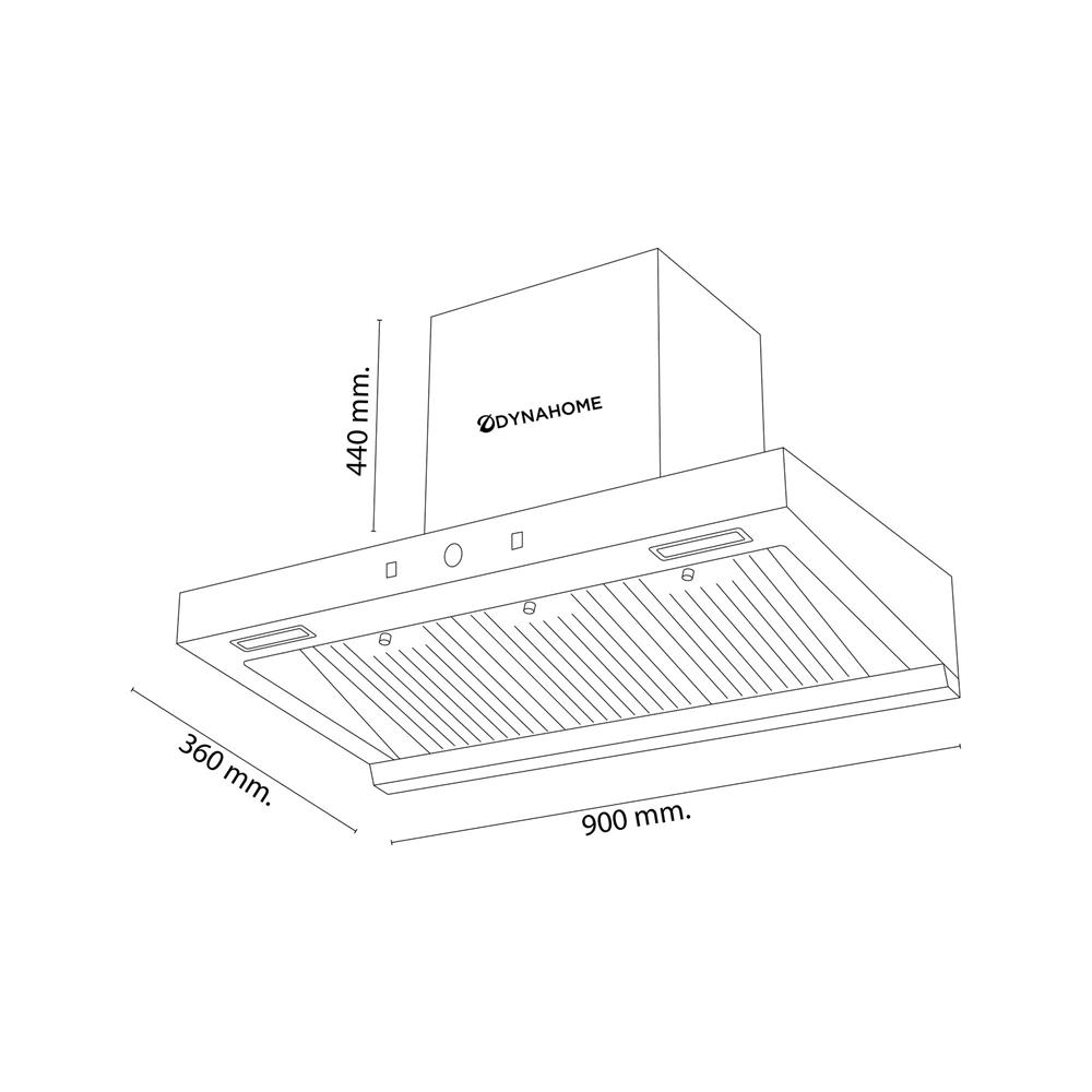 เครื่องดูดควันกระโจม DYNA HOME DH-403-9S 90 ซม.