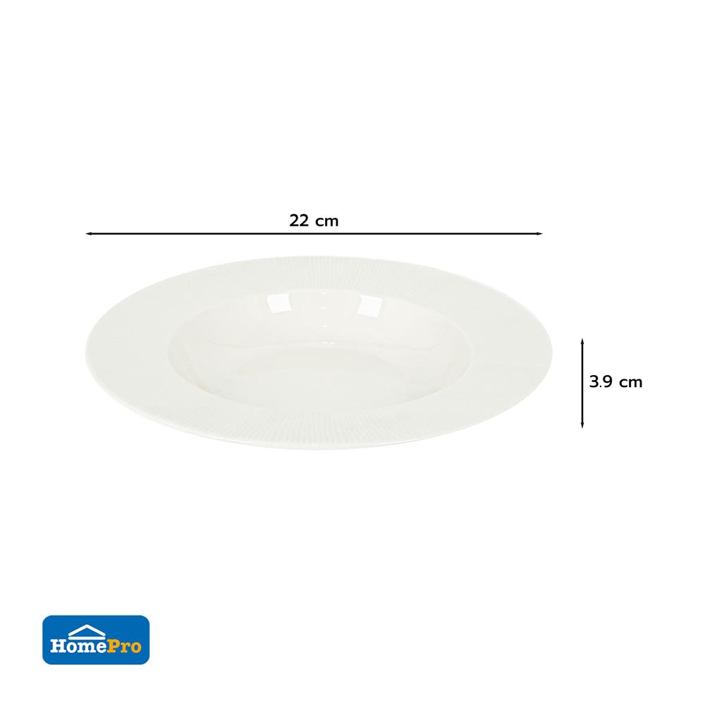 จานลึก FINE PORCELAIN 9 นิ้ว KECH NEO SILK WHITE