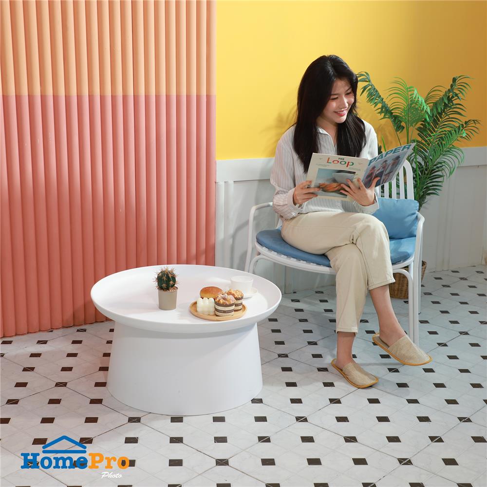 โต๊ะข้างพลาสติก SPRING VIVIAN 70 ซม. สีขาว