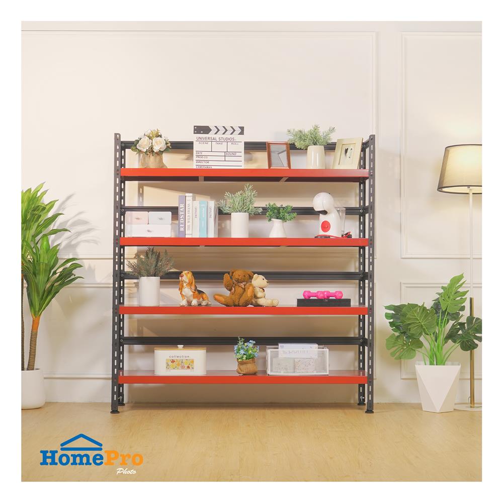 ชั้นวางของ 4 ชั้น FURDINI HOMER TYPE B 150 ซม. สีแดง