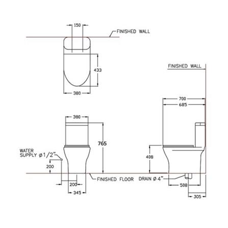 สุขภัณฑ์ 1 ชิ้น COTTO C11007MWH 3/5.5 ลิตร สีขาว_3