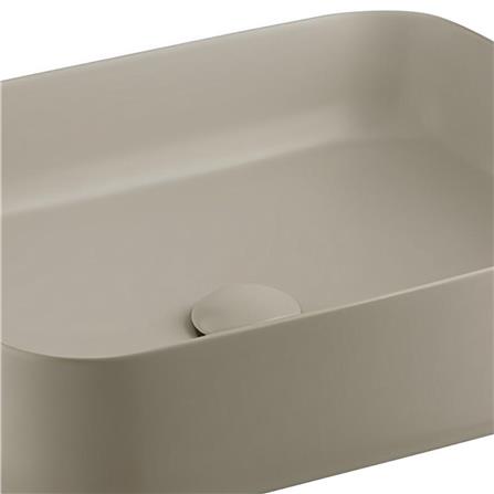 อ่างล้างหน้าวางบนเคาน์เตอร์ COTTO C00126LB สีครีมด้าน_1