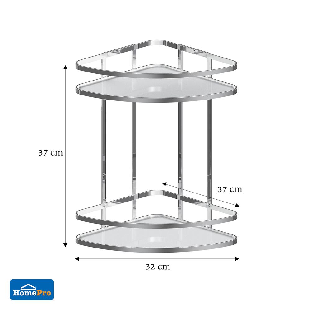 ชั้นกระจกเข้ามุม 2 ชั้น MOYA NXT-BK-006DPH