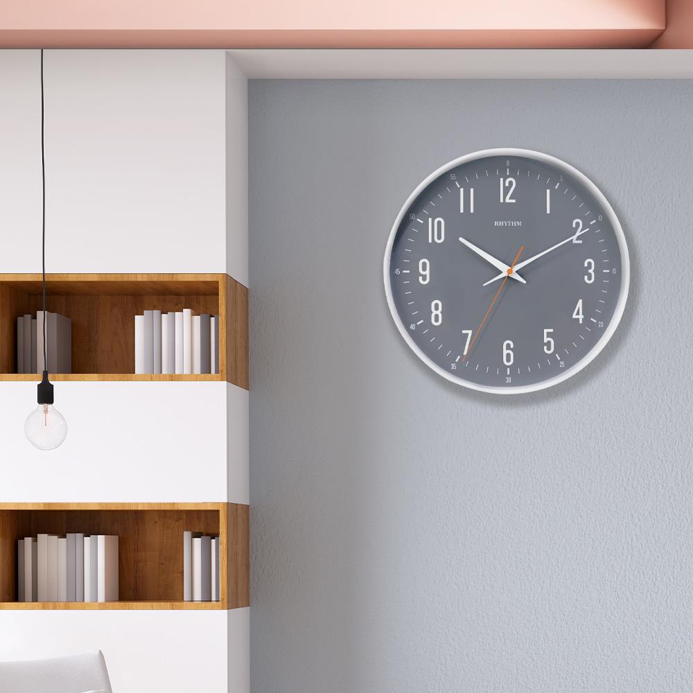 นาฬิกาแขวน RHYTHM CMG620NR03 12 นิ้ว สีเทา/ขาว