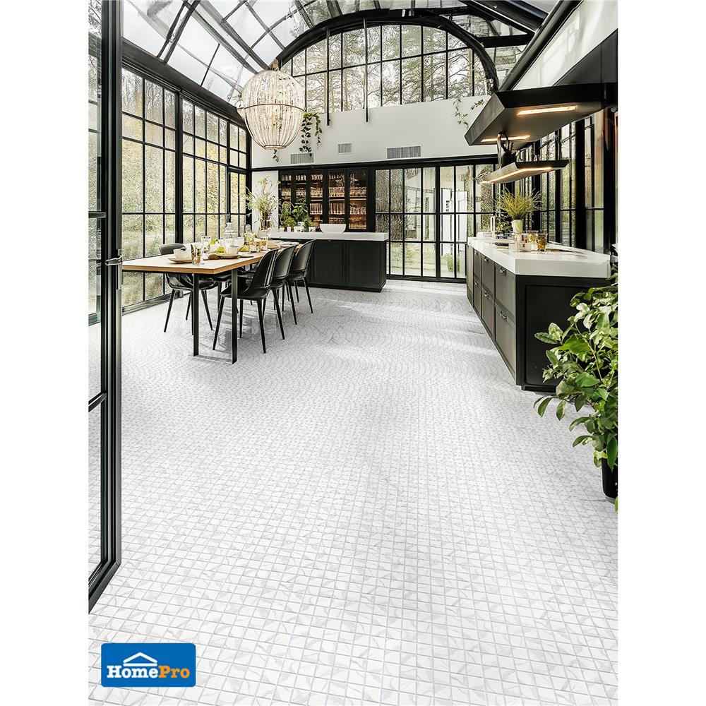 กระเบื้องพื้น 18x18 นิ้ว TARA คอสช่า สีขาว