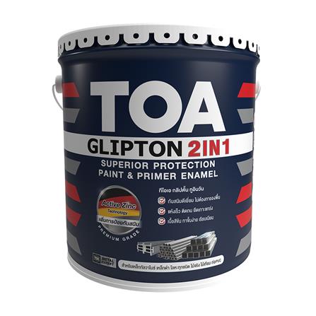 สีน้ำมันเคลือบกันสนิม ชนิดด้าน TOA GLIPTION 2 IN 1 GF888 สีดำ 5 แกลลอน_0