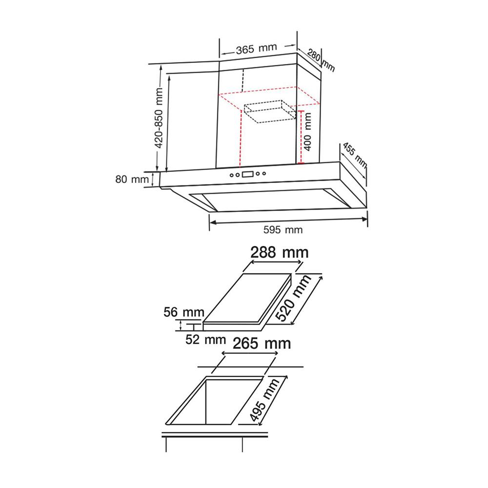 เตาฝัง+เครื่องดูดควัน AXIA I-TOUCH30+C-SENSE60