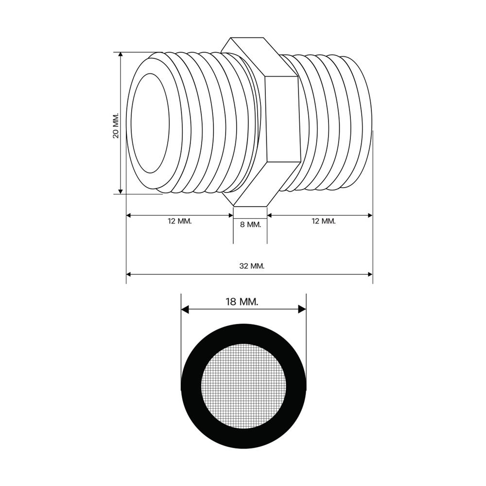 ข้อต่อทองเหลืองพร้อมซีลยาง MOYA M/M 1/2 นิ้ว MY-1024
