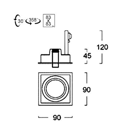ดาวน์ไลท์ L&E HG 24-04606 3.3 นิ้ว สีดำ เหลี่ยม_4