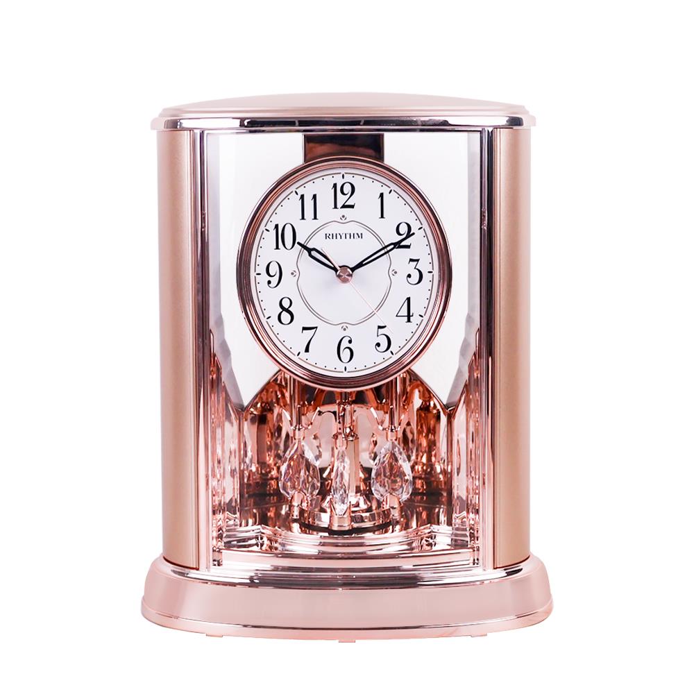 นาฬิกาตั้งโต๊ะ RHYTHM 4SG724WR13 7.8X9.6 นิ้ว สีชมพู
