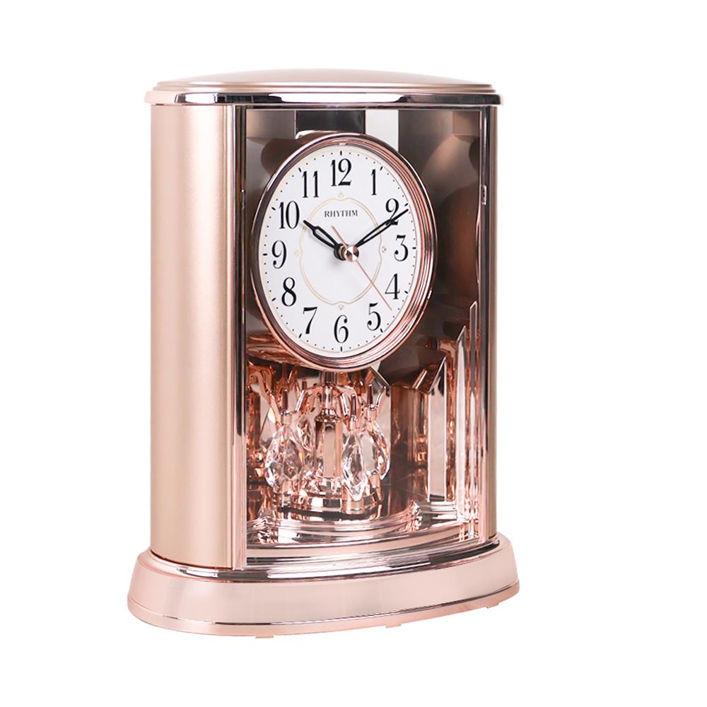 นาฬิกาตั้งโต๊ะ RHYTHM 4SG724WR13 7.8X9.6 นิ้ว สีชมพู