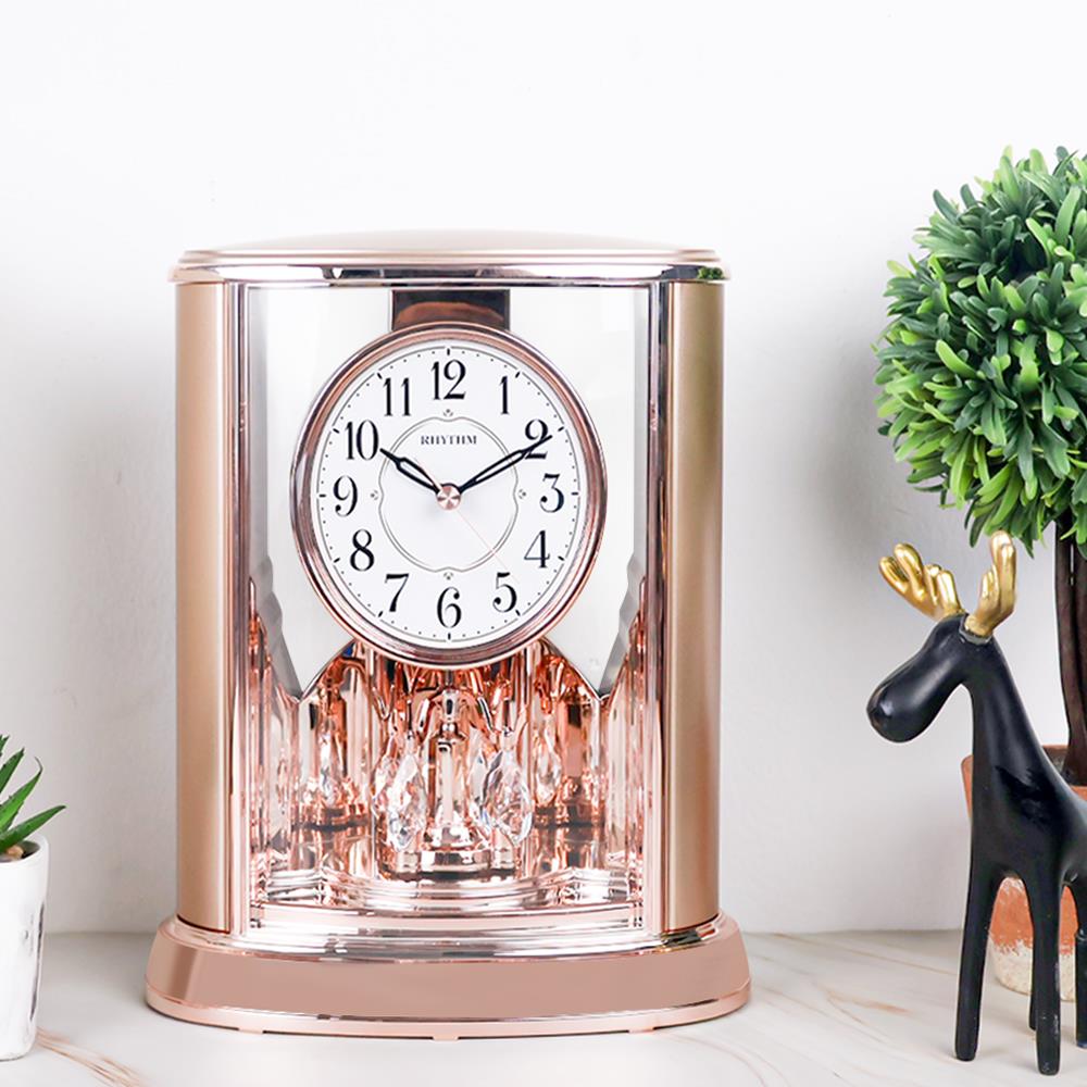 นาฬิกาตั้งโต๊ะ RHYTHM 4SG724WR13 7.8X9.6 นิ้ว สีชมพู