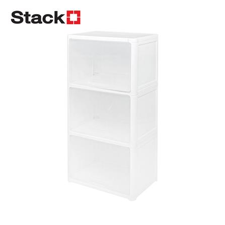 ตู้บานเปิดบน 3 ชั้น STACKO CATE 51x35x101 ซม. สีขาว
