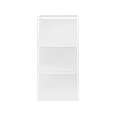 ตู้บานเปิดบน 3 ชั้น STACKO CATE 51x35x101 ซม. สีขาว_2