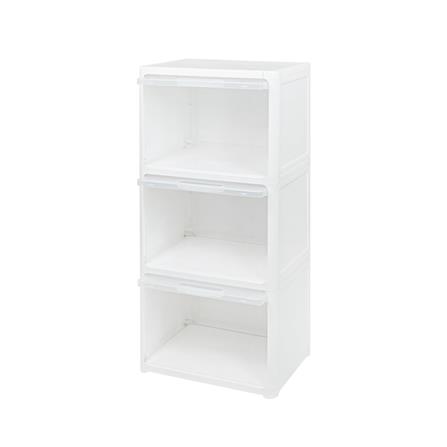ตู้บานเปิดบน 3 ชั้น STACKO CATE 51x35x101 ซม. สีขาว_3