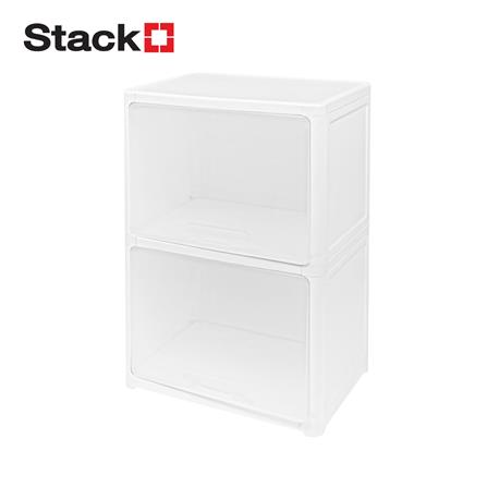 ตู้บานเปิดบน 2 ชั้น STACKO CATE 51x35x69 ซม. สีขาว