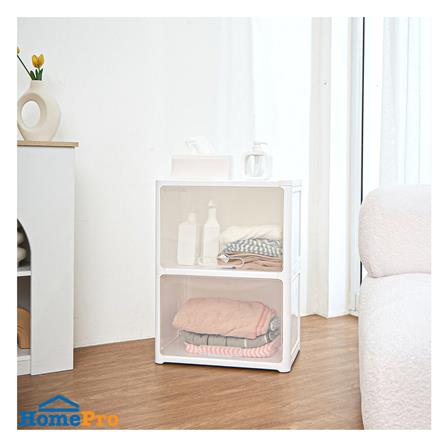 ตู้บานเปิดบน 2 ชั้น STACKO CATE 51x35x69 ซม. สีขาว_5