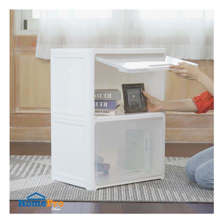 ตู้บานเปิดบน 2 ชั้น STACKO CATE 51x35x69 ซม. สีขาว_6