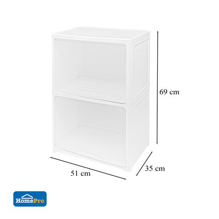 ตู้บานเปิดบน 2 ชั้น STACKO CATE 51x35x69 ซม. สีขาว_9