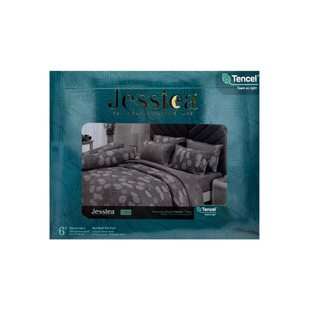 ชุดผ้าปูที่นอน 6 ฟุต 5 ชิ้น JESSICA TENCEL 20164-T866