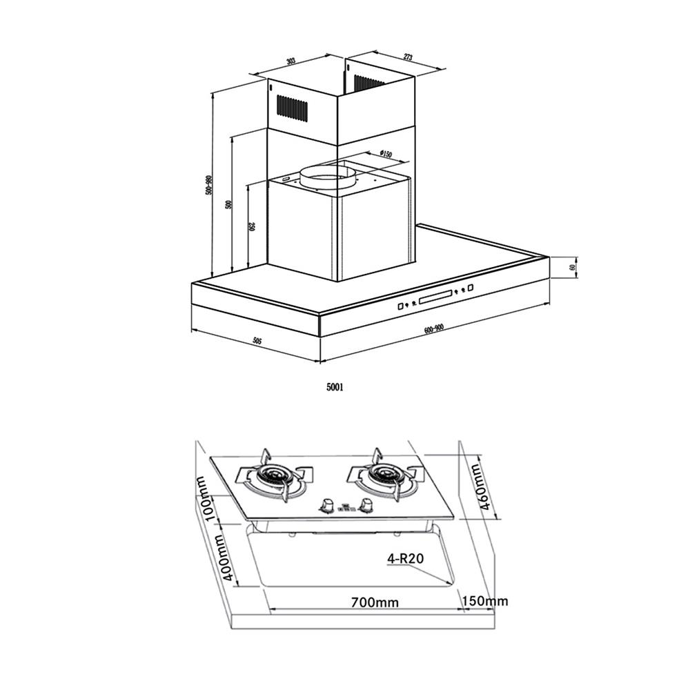 เตาฝัง+เครื่องดูดควัน FRANKE FG8228+SENSATION WM90