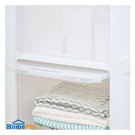 ตู้บานเปิดบน 4 ชั้น STACKO CATE 51x35x134 ซม. สีขาว_6