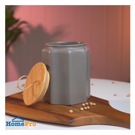 ขวดโหลเซรามิกฝาดึง KECH MASSY 1.5 ลิตร สีเทา_4