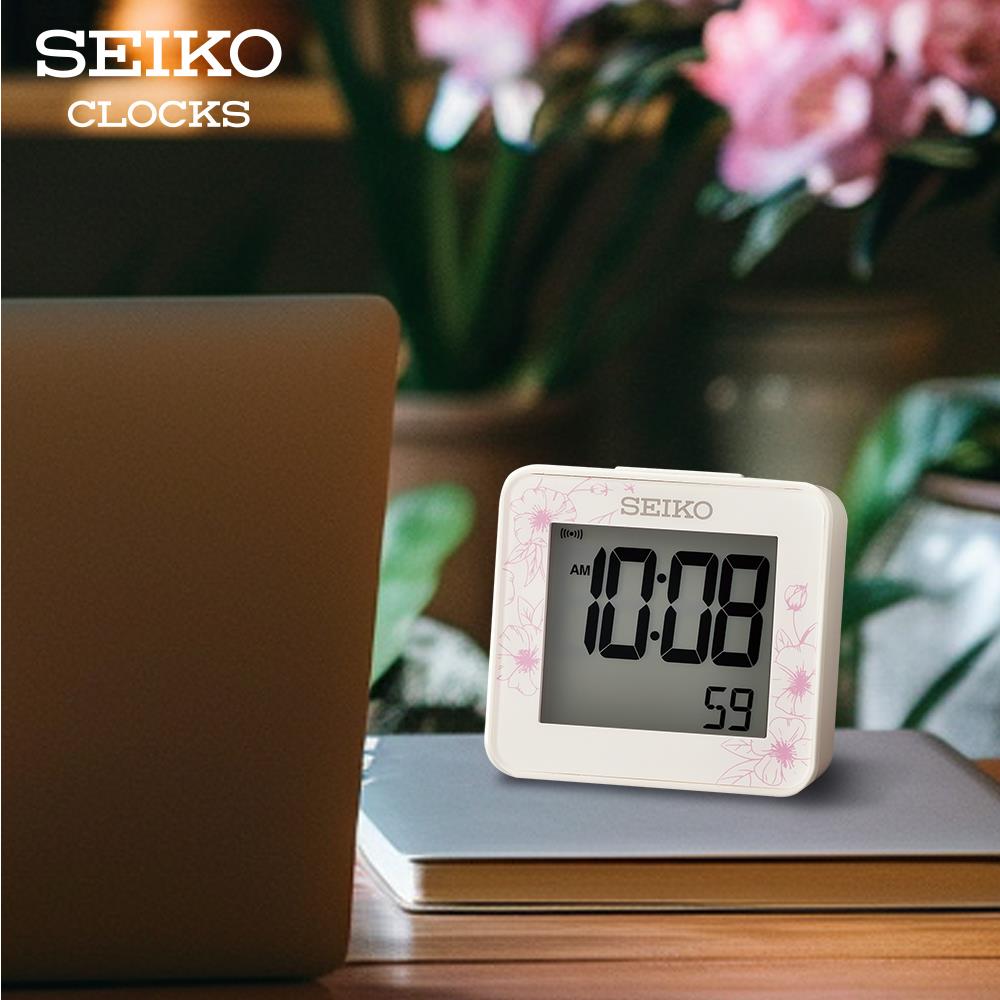 นาฬิกาดิจิทัล SEIKO CLOCKS QHL097W 2.3X2.5 นิ้ว สีขาว