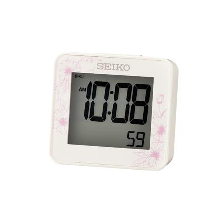 นาฬิกาดิจิทัล SEIKO CLOCKS QHL097W 2.3X2.5 นิ้ว สีขาว