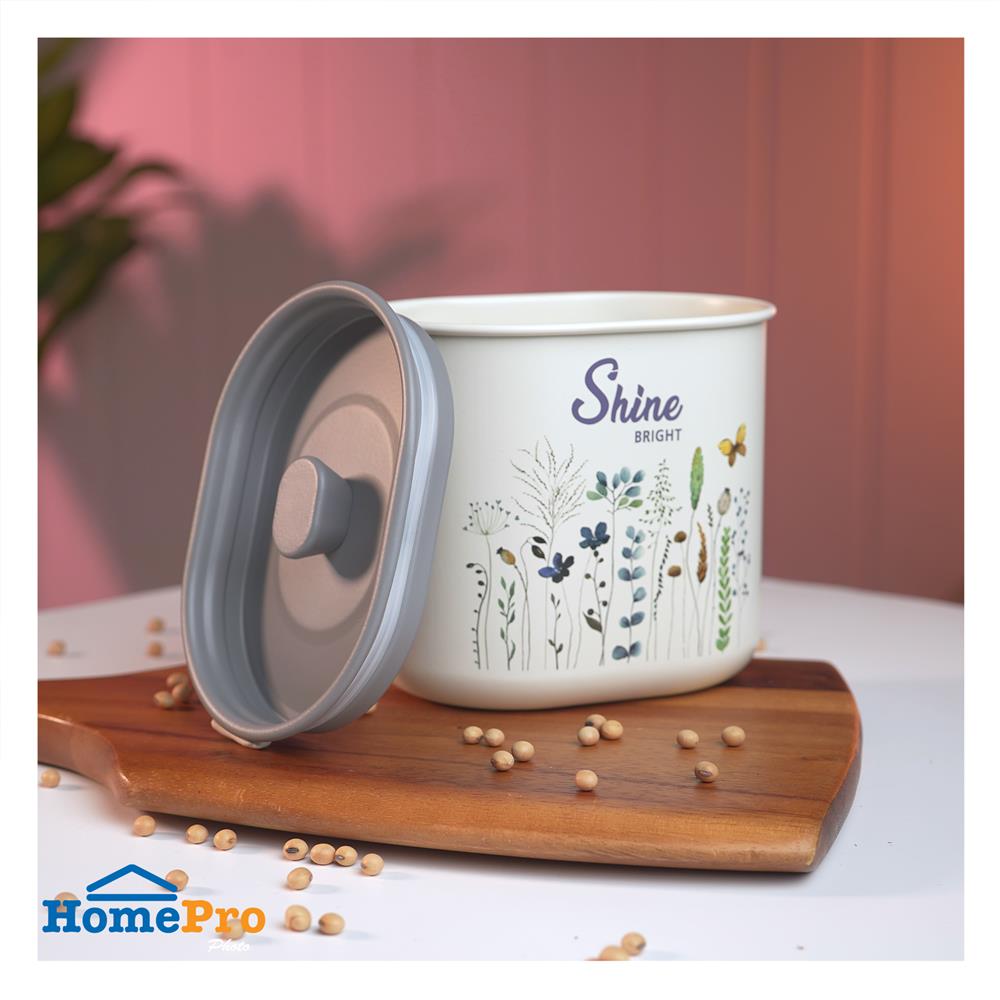 ขวดโหลเหลี่ยมฝาดึง KECH LIRIS 1.1 ลิตร สีเทา