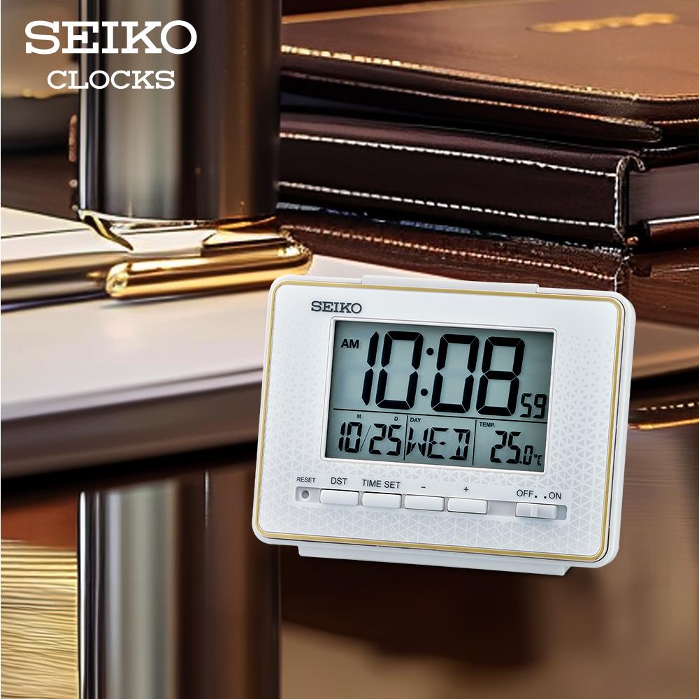 นาฬิกาดิจิทัล SEIKO CLOCKS QHL096W 3.6X5 นิ้ว สีขาว