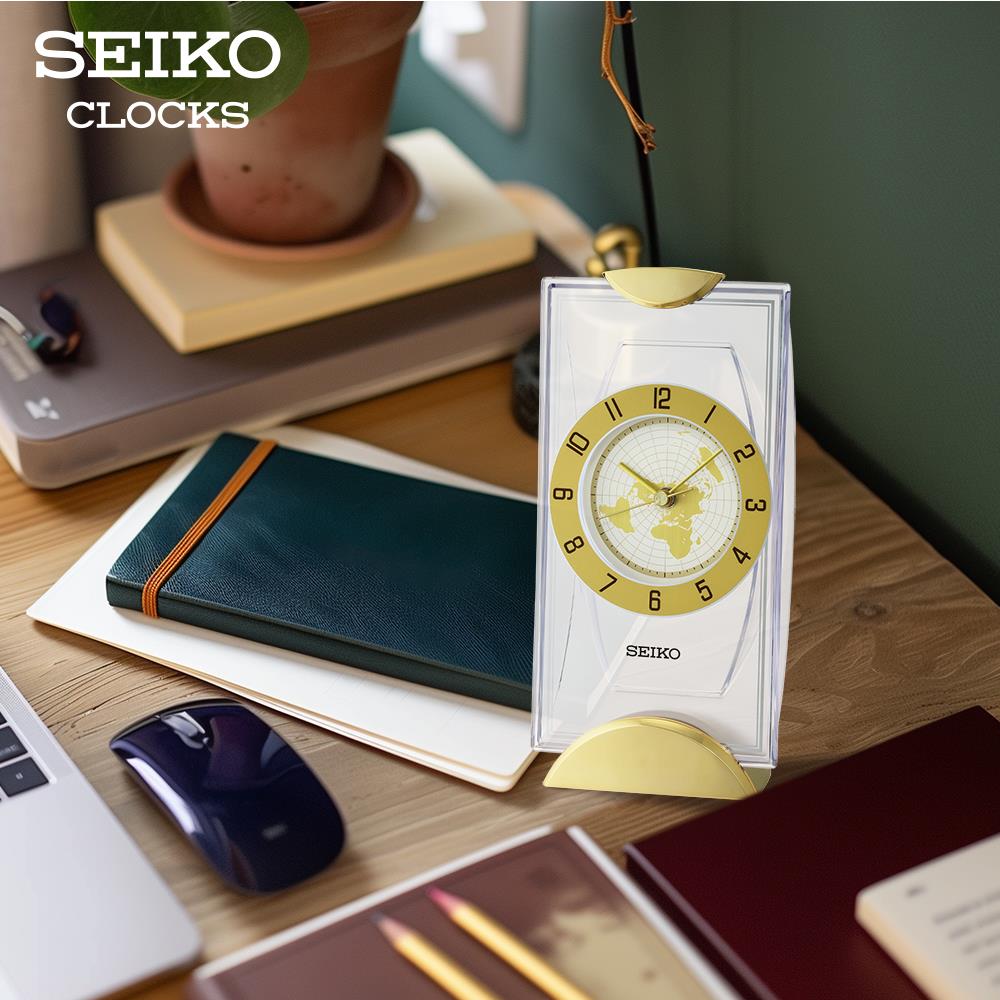 นาฬิกาตั้งโต๊ะ SEIKO CLOCKS QXG152G 4.7X9.5 นิ้ว สีทอง