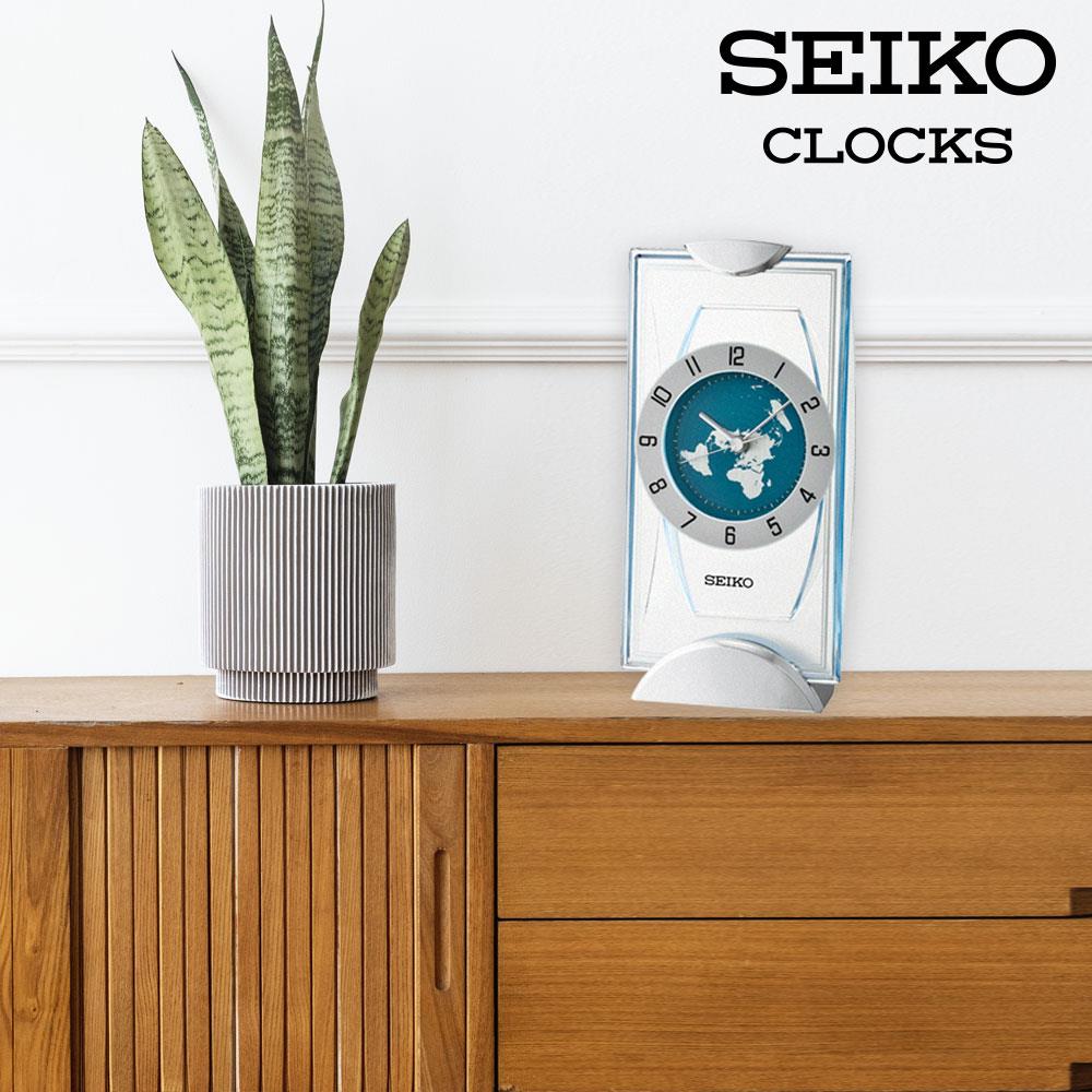 นาฬิกาตั้งโต๊ะ SEIKO CLOCKS QXG152S 4.7X9.5 นิ้ว สีเงิน
